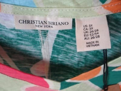 Christian Siriano Women's Plus Size Abstract Print Short Sleeve Top 3X NWOT - Thumbnail 2
