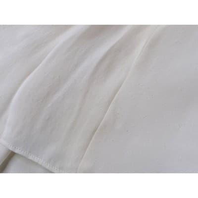 Vintage Cream Off White Lace Trimmed Sheer Blouse Women's Elegant Sheer Top - Thumbnail 6