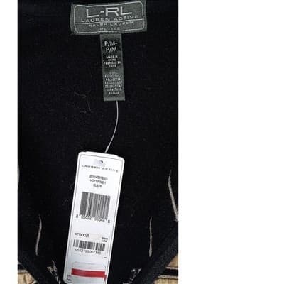 Vintage RL Ralph Lauren Active Petite Black Fleece Zip Jacket Gold Snowflake - M - Thumbnail 3