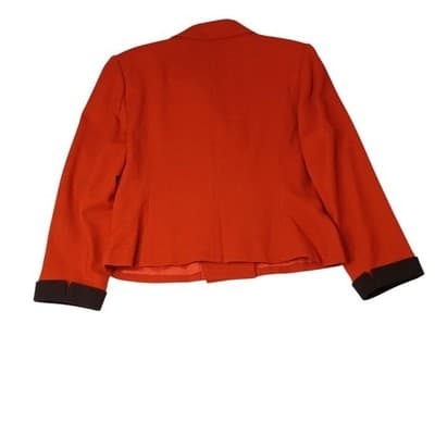 Vintage Kasper ASL Women's Double Breasted Blazer Orange Wool Size 14 - Thumbnail 3