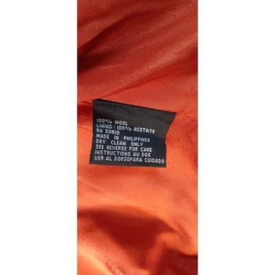 Vintage Kasper ASL Women's Double Breasted Blazer Orange Wool Size 14 - Thumbnail 5
