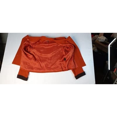 Vintage Kasper ASL Women's Double Breasted Blazer Orange Wool Size 14 - Thumbnail 7