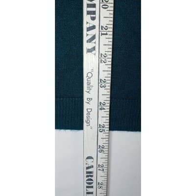 Gervele Teal Blue Ribbed Knit Mock Neck Tie Neck Sweater Top Women's Medium - Thumbnail 5