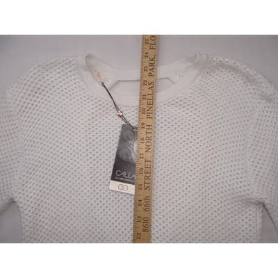 Calia by Carrie Underwood Effortless Crochet Sweater Pure White Open Back XS NEW - Thumbnail 10