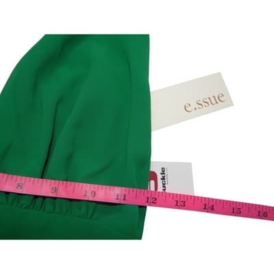 NWT-E.ssue Green V-Neck Surplice Maxi Dress Spaghetti Strap LD33080S NWT Small - Thumbnail 4