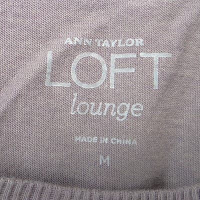 Ann Taylor Loft Lounge Mauve Purple Mixed Media Tank Top Sleeveless Medium - Thumbnail 2