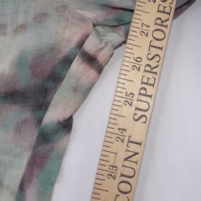Pull&Bear Womens XS Geometric Tie Dye Wide Leg Pants Green Mauve High Rise Boho - Thumbnail 5
