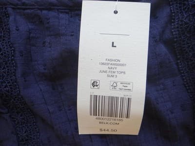 True Craft Navy Blue Frill Crop Top - Size L - Thumbnail 4