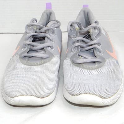 Nike Flex Running Shoes Women's Gray Peach Swoosh Lightweight Size 6.5 - Thumbnail 3