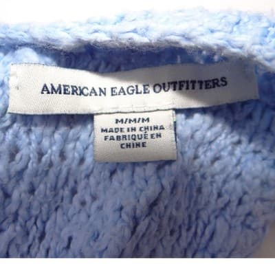 American Eagle Outfitters Light Blue Knit Racerback Tank Top Womens Medium - Thumbnail 2