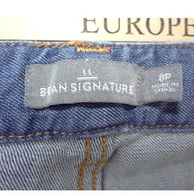 LL Bean Signature Blue Straight Leg Jeans Womens 8P Medium Wash Denim Classic - Thumbnail 2