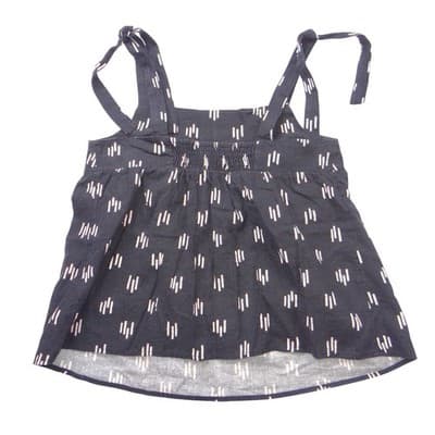 Sonoma Goods For Life Womens Medium Tie Shoulder Dash Print Camisole Top Black - Thumbnail 3