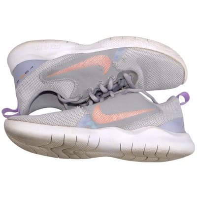 Nike Flex Running Shoes Women's Gray Peach Swoosh Lightweight Size 6.5 - Thumbnail 2