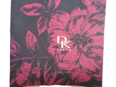 DK Active Floral Print Leggings - Black & Burgundy - Thumbnail 3