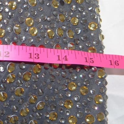 La Femme Charcoal Grey Tulle Beaded Strapless Prom Formal Gown Dress Size 12 - Thumbnail 4