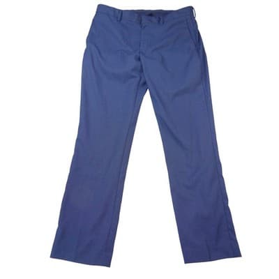 Perry Ellis Portfolio Mens Slim Fit Blue Textured Dress Pants 36x32 Flat Front - Thumbnail 4