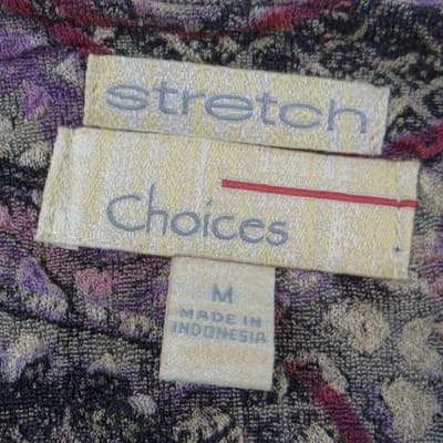Choices Womens Purple Paisley Floral 2 Piece Cardigan and Tank Set M Stretchy - Thumbnail 8