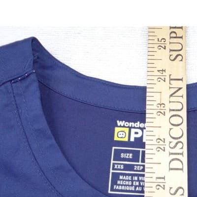 WonderWink PRO Renew Scrub Set Womens XXS Top XS Pants Royal Blue V-Neck Cargo - Thumbnail 12