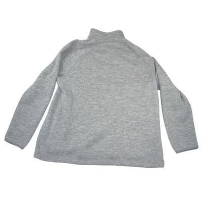 George Mens XL Gray Space Dye Full Zip Fleece Lined Jacket Mock Neck Outerwear - Thumbnail 3