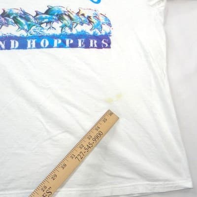 Vintage Bahamas Island Hoppers Dolphin Graphic T-Shirt White XL Tropical Tees - Thumbnail 5