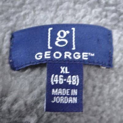 George Mens XL Gray Space Dye Full Zip Fleece Lined Jacket Mock Neck Outerwear - Thumbnail 2