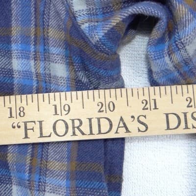 Eddie Bauer Mens Large Blue Plaid Flannel Button Up Shirt Long Sleeve Gorpcore - Thumbnail 4