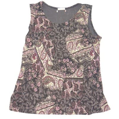 Choices Womens Purple Paisley Floral 2 Piece Cardigan and Tank Set M Stretchy - Thumbnail 7