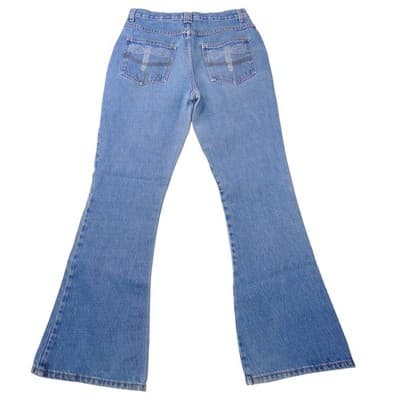 Vintage D'Mode Classix Flare Jeans Blue Dragonfly Pockets 90s Womens Size 13 - Thumbnail 4