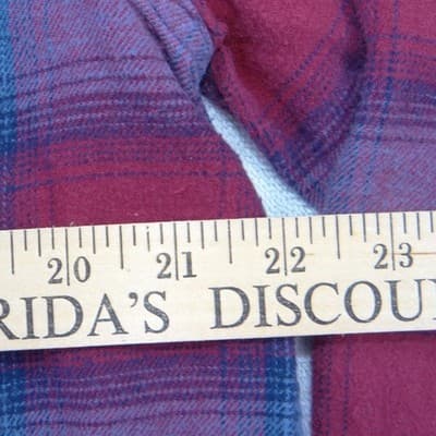 Eddie Bauer Mens Large Red Blue Plaid Flannel Button Down Long Sleeve Shirt L - Thumbnail 4