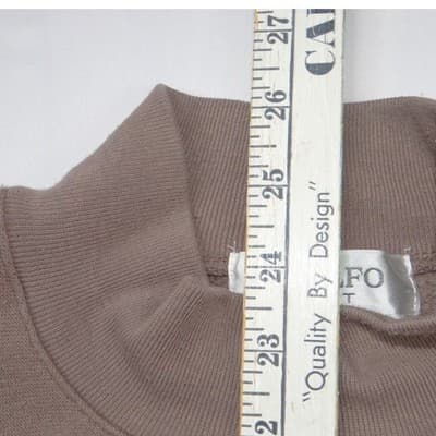 Adolfo Sport Vintage Mock Neck Sweatshirt Taupe Pink Floral Embroidered Medium - Thumbnail 6