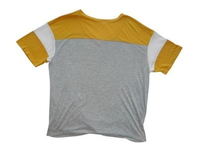 Hybrid Queen V-Neck Knotted Tee - Yellow & Gray - Thumbnail 2