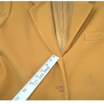 Linda Allard Ellen Tracy Mustard Yellow Wool Cashmere Blazer Jacket Size 6 - Thumbnail 7