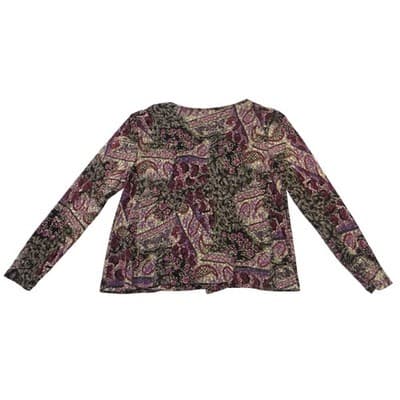 Choices Womens Purple Paisley Floral 2 Piece Cardigan and Tank Set M Stretchy - Thumbnail 4