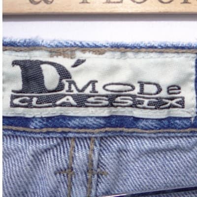 Vintage D'Mode Classix Flare Jeans Blue Dragonfly Pockets 90s Womens Size 13 - Thumbnail 2