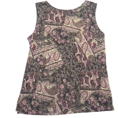 Choices Womens Purple Paisley Floral 2 Piece Cardigan and Tank Set M Stretchy - Thumbnail 9