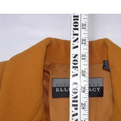 Linda Allard Ellen Tracy Mustard Yellow Wool Cashmere Blazer Jacket Size 6 - Thumbnail 12