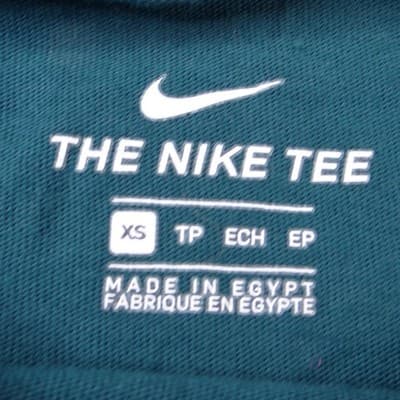 Nike Womens Long Sleeve Cropped T-Shirt Teal Green Logo Tape XS - Thumbnail 2
