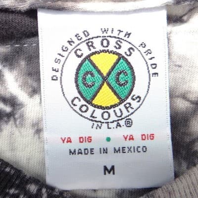 Cross Colours Mens No Justice No Peace Tie Dye Long Sleeve Graphic T-Shirt M - Thumbnail 2