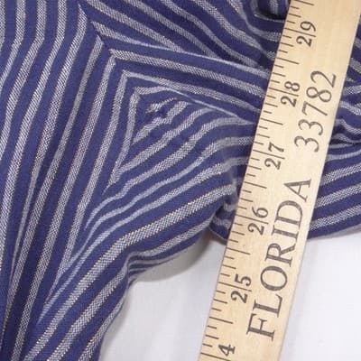 NWT-Ellen Tracy Linen Striped Drawstring Pants Navy Gold Metallic Joggers L - Thumbnail 8