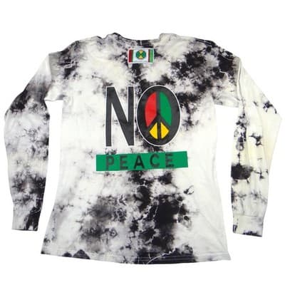 Cross Colours Mens No Justice No Peace Tie Dye Long Sleeve Graphic T-Shirt M - Thumbnail 3