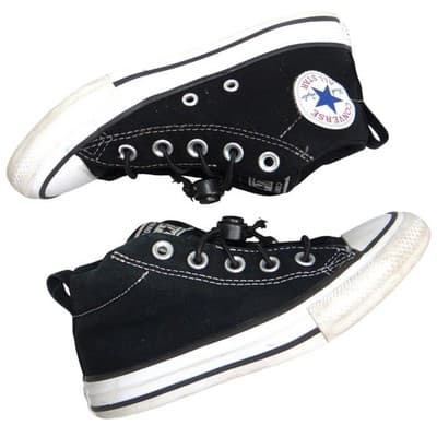 Converse Chuck Taylor All Star Mid Top Black Canvas Youth Shoes Size 13