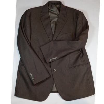 Geoffrey Beene Men's Brown Textured Blazer Jacket Classic Fit Business Casual - Thumbnail 2
