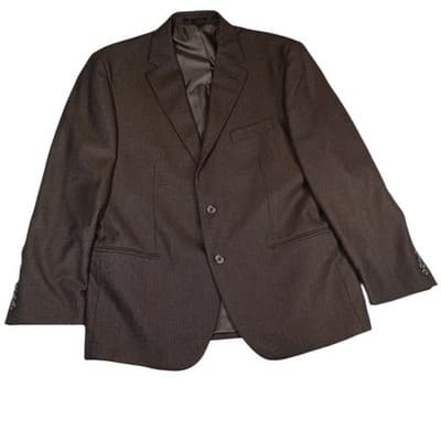 Geoffrey Beene Men's Brown Textured Blazer Jacket Classic Fit Business Casual