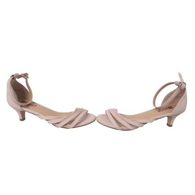DIDIFU Women's Beige Strappy Kitten Heel Ankle Strap Sandals Size 6 - Thumbnail 4