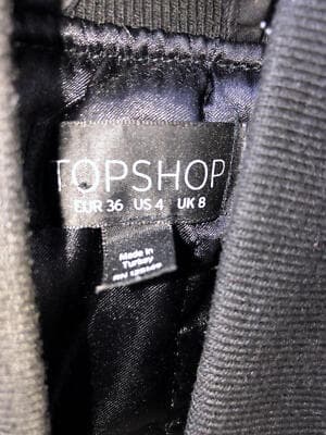 TOPSHOP Stylish Black Bomber Jacket with Patches - Thumbnail 5