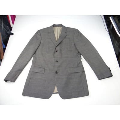 HUGO BOSS Men's Grey Check Wool Blend Blazer Sport Coat Size 42L - Thumbnail 3
