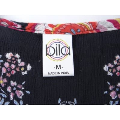 Bila Black Floral Crochet Neck Sleeveless Crop Top Womens Size M - Thumbnail 3