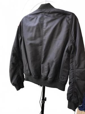 TOPSHOP Stylish Black Bomber Jacket with Patches - Thumbnail 4