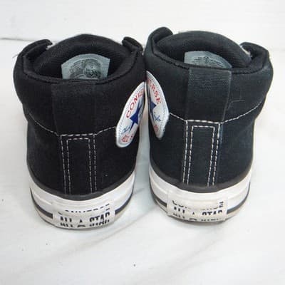 Converse Chuck Taylor All Star Mid Top Black Canvas Youth Shoes Size 13 - Thumbnail 4