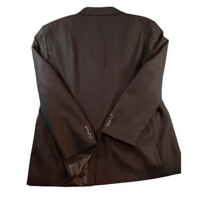 Geoffrey Beene Men's Brown Textured Blazer Jacket Classic Fit Business Casual - Thumbnail 6